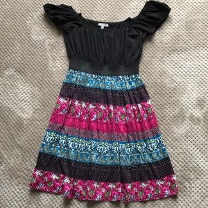 Colorful Cap Sleeve Dress SZ S